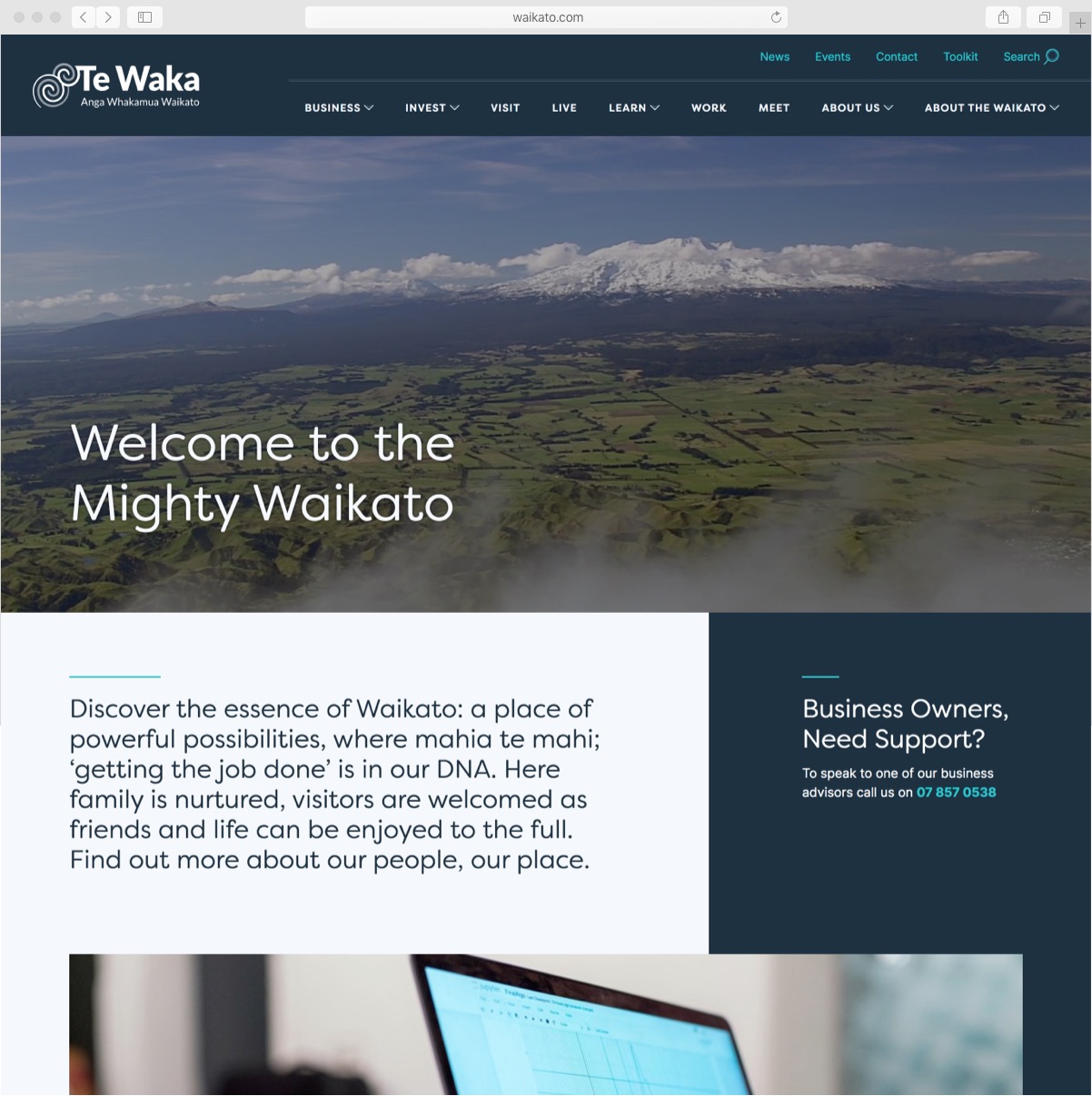 Te Waka website screenshot.