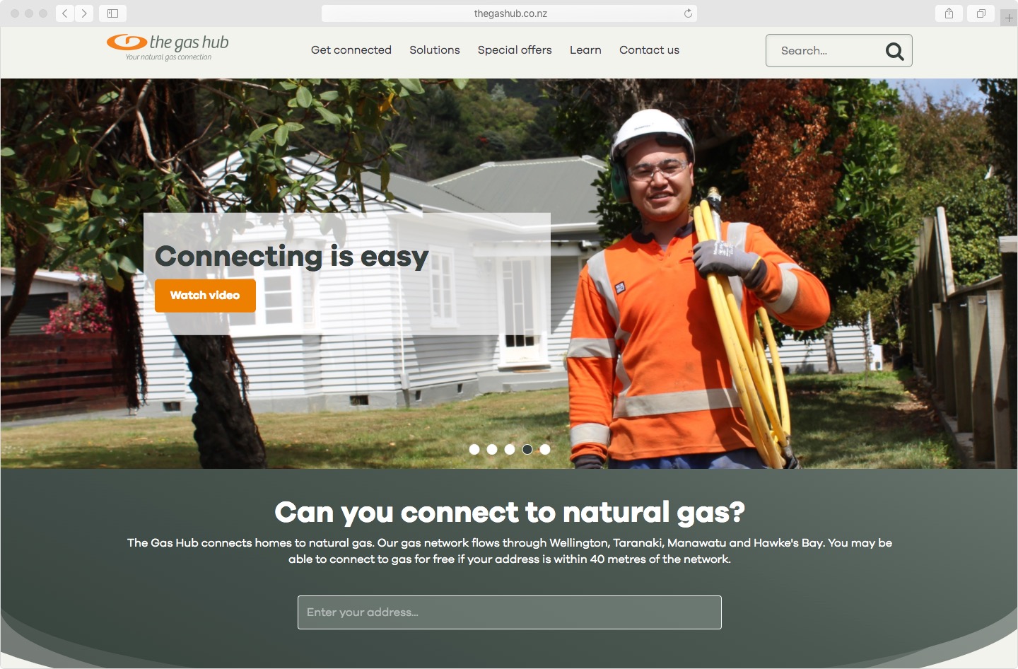 The Gas Hub homepage screenshot